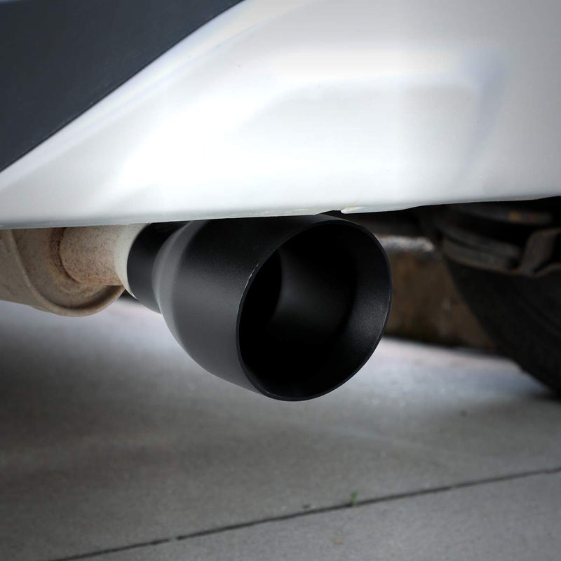 TriTrust Exhaust Tip, 2.5 Inch Inlet, 4.5'' Outlet 7'' Long Muffler Tip, Powder Coated Black Stainless Steel Truck Car Tail Tip, Weld On 2.5'' Outer Diameter Tailpipe, 2.5"ID x 4.5"OD x 7"L - Image 4